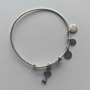 Alex and Ani- Silver key Charm Bangle Bracelet
